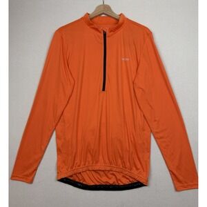 NWT Bikewa Men's Orange 1/4 Zip Cycling Jacket Size Large Lightweight Athleisure